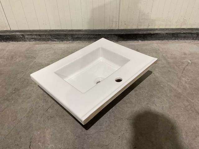 Allibert - 60cm plan ceramique carre 1v blanc - 822671 - wasbak - afbeelding 26 van  34