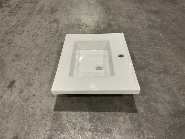 Allibert - 60cm plan ceramique carre 1v blanc - 822671 - wasbak - afbeelding 34 van  34