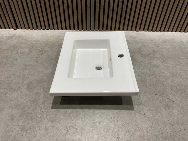 Allibert - 60cm plan ceramique carre 1v blanc - 822671 - wasbak - afbeelding 16 van  30