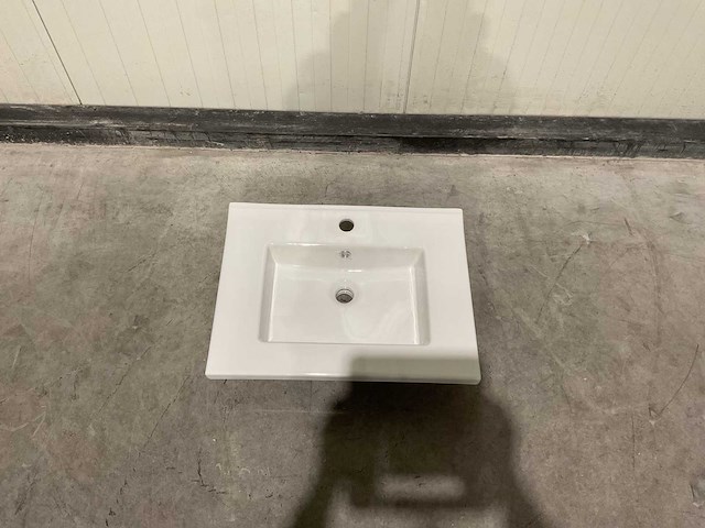Allibert - 60cm plan ceramique carre 1v blanc - 822671 - wasbak - afbeelding 19 van  30