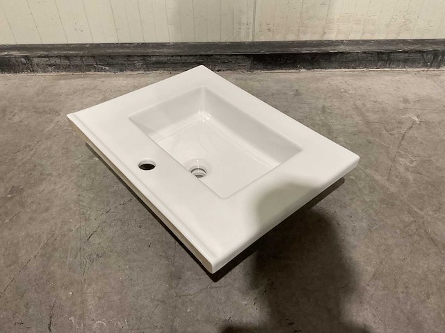 Allibert - 60cm plan ceramique carre 1v blanc - 822671 - wasbak - afbeelding 22 van  30