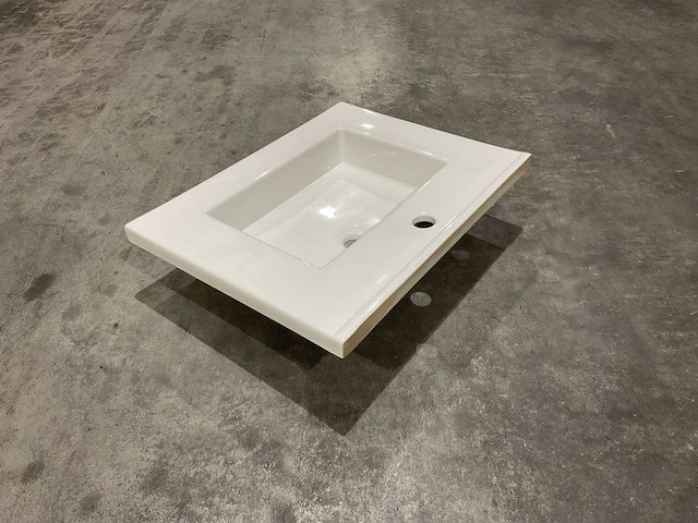 Allibert - 60cm plan ceramique carre 1v blanc - 822671 - wasbak - afbeelding 29 van  30