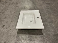 Allibert - 60cm plan ceramique carre 1v blanc - 822671 - wasbak - afbeelding 30 van  30