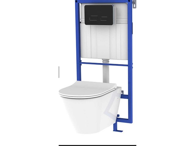 Allibert - inbouw frame met zwarte drukplaat. zonder toilet. - afbeelding 1 van  4