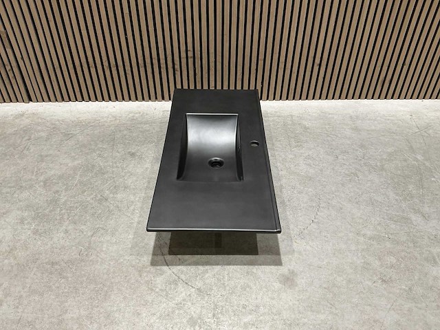 Allibert 100cm plan ceram 1 vasque noir 829123 wasbak - afbeelding 16 van  36