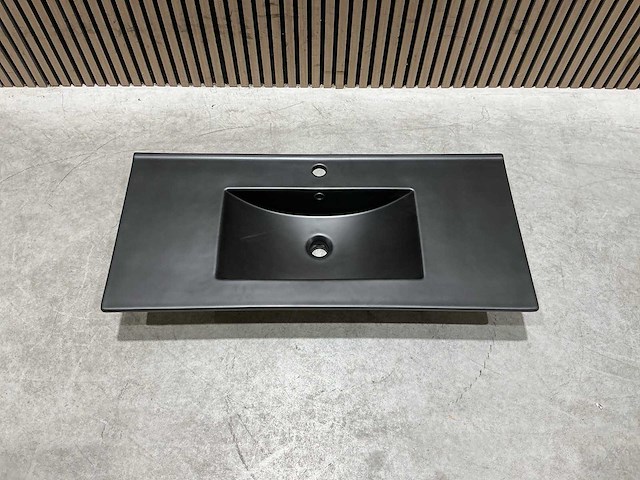 Allibert 100cm plan ceram 1 vasque noir 829123 wasbak - afbeelding 9 van  36