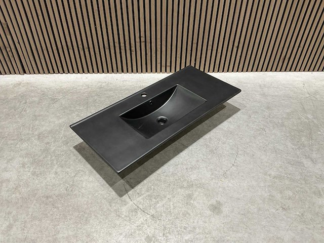 Allibert 100cm plan ceram 1 vasque noir 829123 wasbak - afbeelding 10 van  36