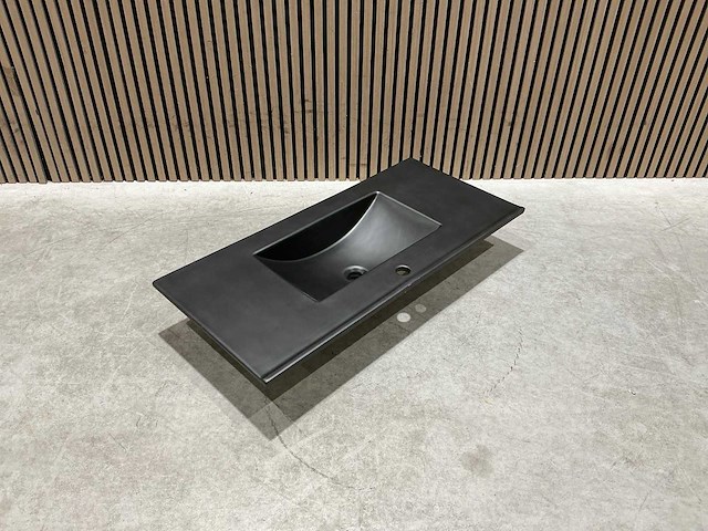 Allibert 100cm plan ceram 1 vasque noir 829123 wasbak - afbeelding 15 van  36
