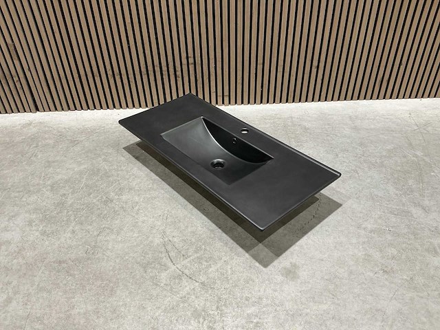 Allibert 100cm plan ceram 1 vasque noir 829123 wasbak - afbeelding 17 van  36