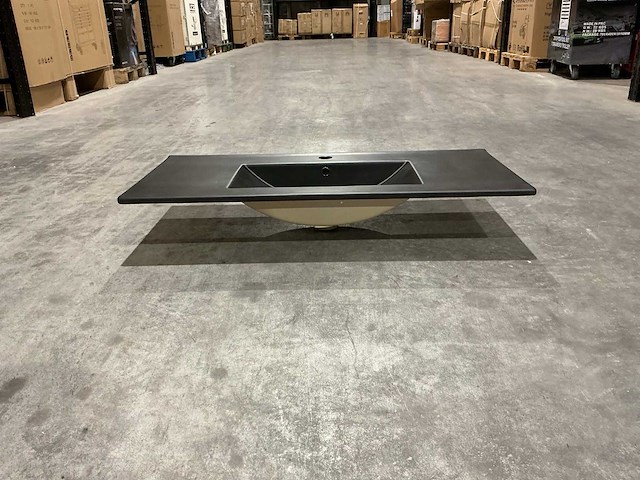 Allibert 100cm plan ceram 1 vasque noir 829123 wasbak - afbeelding 12 van  36