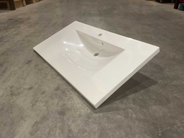 Allibert 100cm plan polybeton 1 vasque blanc 816345 wasbak - afbeelding 3 van  40