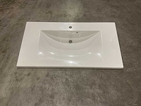 Allibert 100cm plan polybeton 1 vasque blanc 816345 wasbak - afbeelding 2 van  40