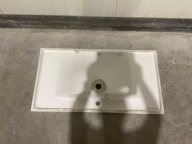 Allibert 100cm plan polybeton 1 vasque blanc 816345 wasbak - afbeelding 33 van  40