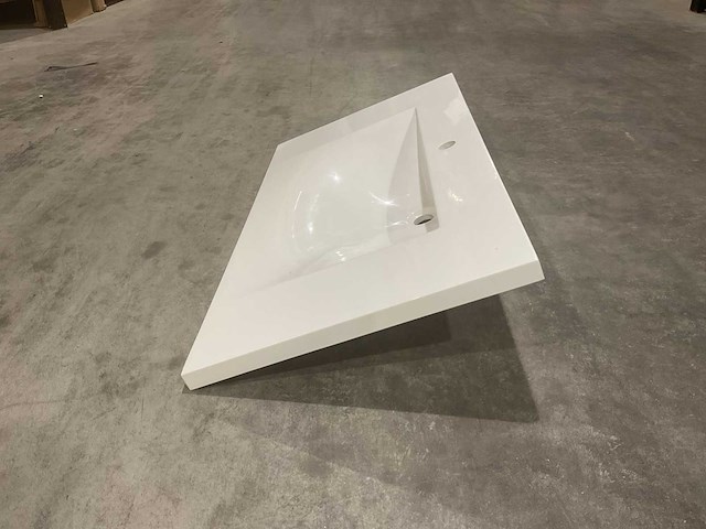 Allibert 100cm plan polybeton 1 vasque blanc 816345 wasbak - afbeelding 40 van  40