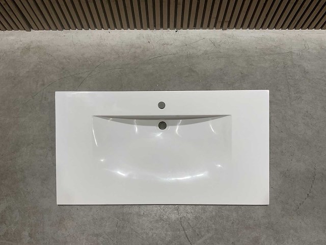 Allibert 100cm plan polybeton 1 vasque blanc 816345 wasbak - afbeelding 11 van  40