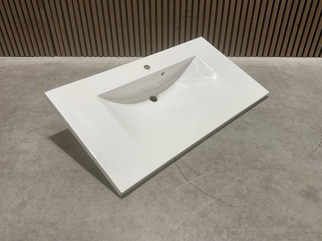 Allibert 100cm plan polybeton 1 vasque blanc 816345 wasbak - afbeelding 13 van  40