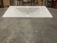 Allibert 100cm plan polybeton 1 vasque blanc 816345 wasbak - afbeelding 12 van  40
