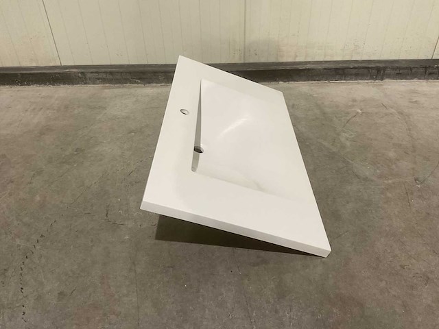 Allibert 100cm plan polybeton 1 vasque blanc 816345 wasbak - afbeelding 26 van  40