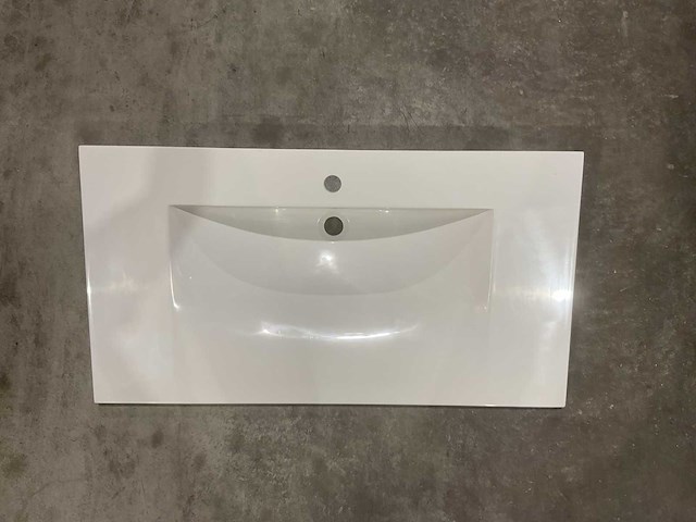 Allibert 100cm plan polybeton 1 vasque blanc 816345 wasbak - afbeelding 23 van  40