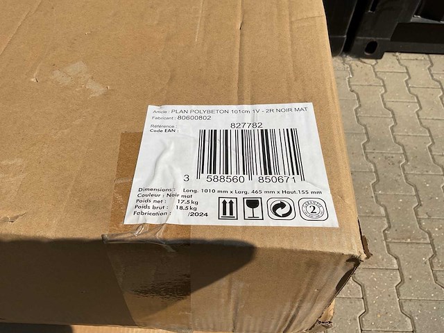 Allibert 101cm plan polybeton 1v 2r 827782 wastafels 6 stuks - afbeelding 37 van  42