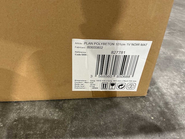 Allibert 101cm plan polybeton 1v 827781 wasbak - afbeelding 5 van  36
