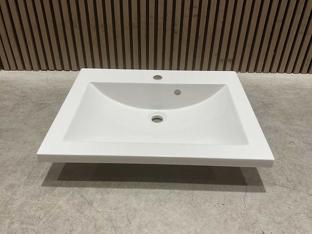 Allibert 60cm plan polybeton 1 vasque blanc 813874 wasbak - afbeelding 3 van  28