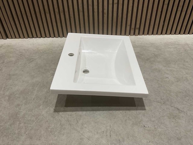 Allibert 60cm plan polybeton 1 vasque blanc 813874 wasbak - afbeelding 5 van  28