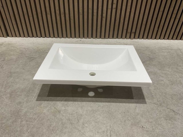Allibert 60cm plan polybeton 1 vasque blanc 813874 wasbak - afbeelding 7 van  28