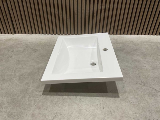 Allibert 60cm plan polybeton 1 vasque blanc 813874 wasbak - afbeelding 9 van  28