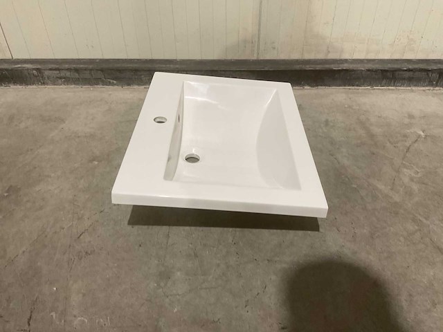 Allibert 60cm plan polybeton 1 vasque blanc 813874 wasbak - afbeelding 17 van  28