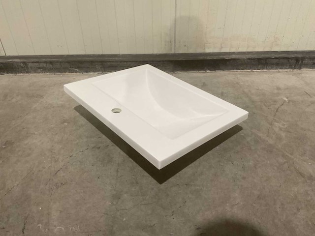 Allibert 60cm plan polybeton 1 vasque blanc 813874 wasbak - afbeelding 18 van  28
