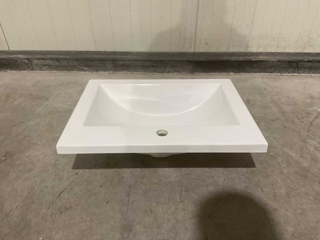 Allibert 60cm plan polybeton 1 vasque blanc 813874 wasbak - afbeelding 19 van  28