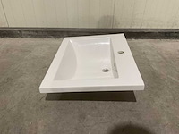 Allibert 60cm plan polybeton 1 vasque blanc 813874 wasbak - afbeelding 21 van  28