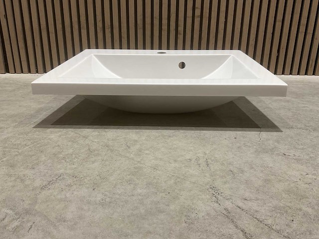 Allibert 60cm plan polybeton 1 vasque blanc 813874 wasbak - afbeelding 9 van  43