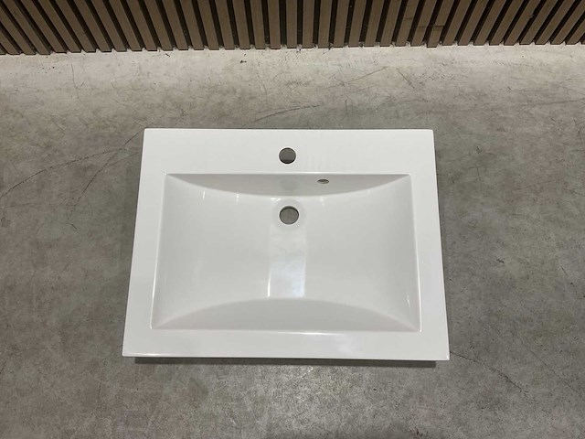 Allibert 60cm plan polybeton 1 vasque blanc 813874 wasbak - afbeelding 10 van  43