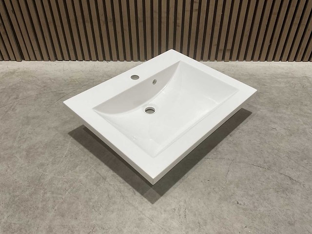 Allibert 60cm plan polybeton 1 vasque blanc 813874 wasbak - afbeelding 11 van  43