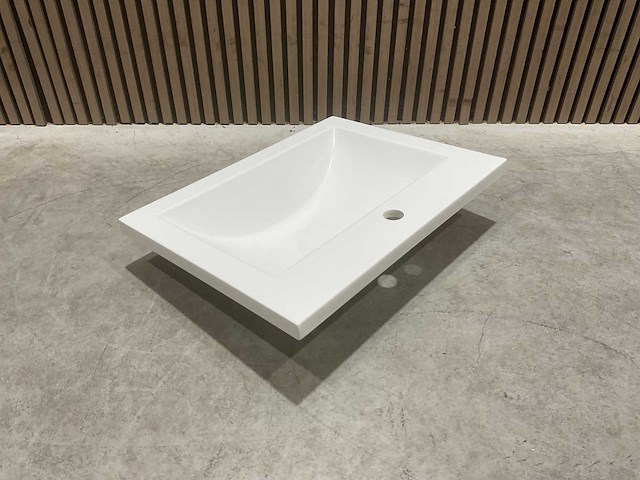 Allibert 60cm plan polybeton 1 vasque blanc 813874 wasbak - afbeelding 16 van  43