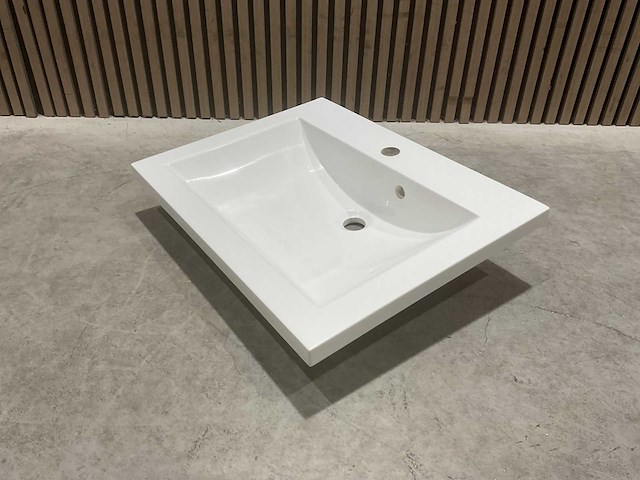 Allibert 60cm plan polybeton 1 vasque blanc 813874 wasbak - afbeelding 18 van  43