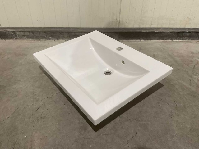 Allibert 60cm plan polybeton 1 vasque blanc 813874 wasbak - afbeelding 31 van  43