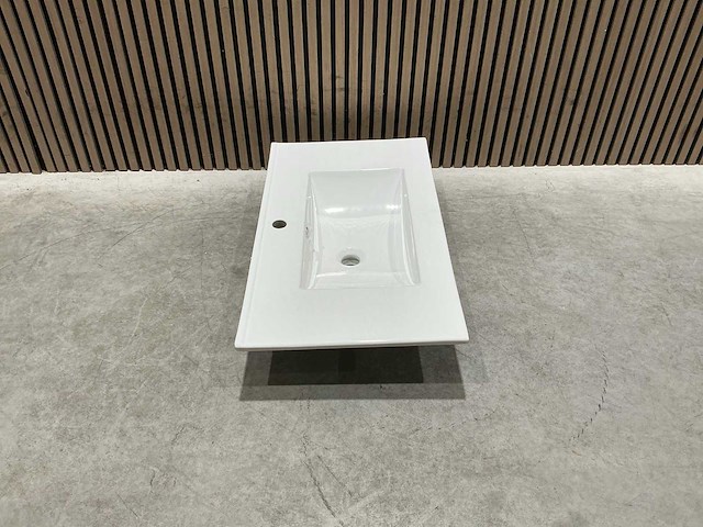 Allibert 80cm plan ceram 1 vasque blanc 824872 wasbak - afbeelding 11 van  35