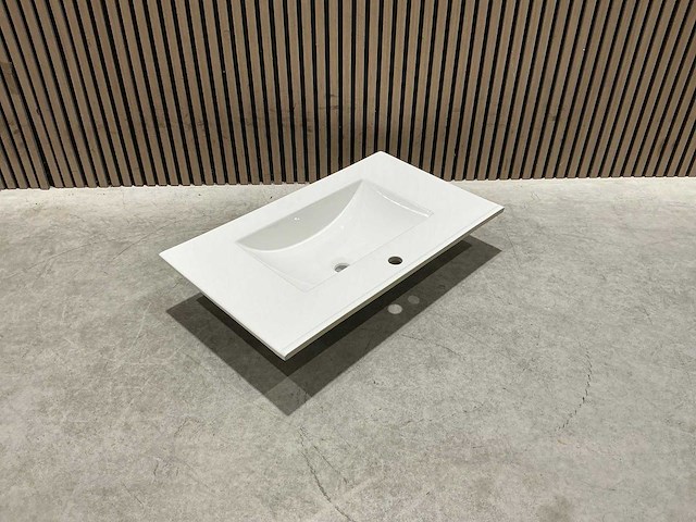 Allibert 80cm plan ceram 1 vasque blanc 824872 wasbak - afbeelding 15 van  35