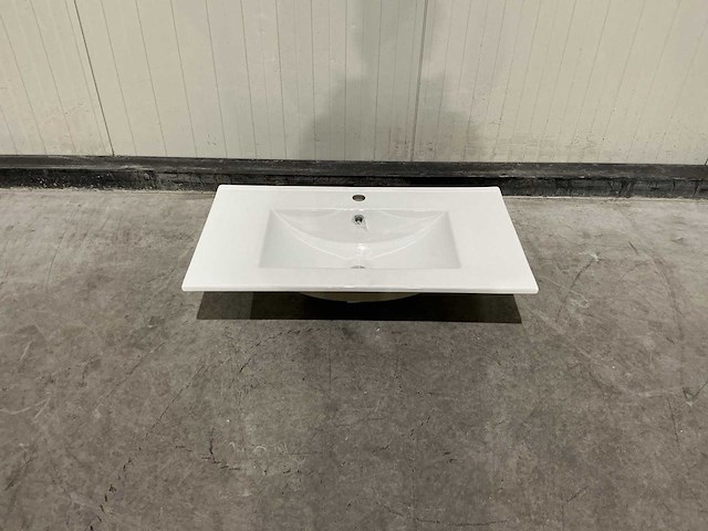 Allibert 80cm plan ceram 1 vasque blanc 824872 wasbak - afbeelding 18 van  35