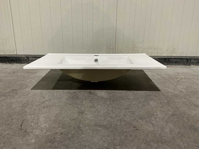 Allibert 80cm plan ceram 1 vasque blanc 824872 wasbak - afbeelding 19 van  35
