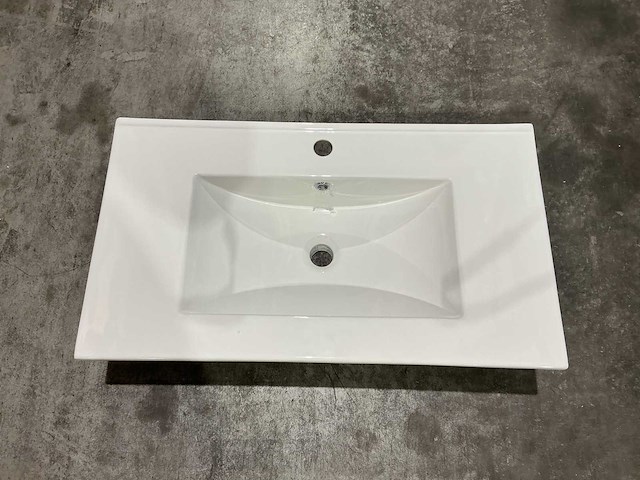Allibert 80cm plan ceram 1 vasque blanc 824872 wasbak - afbeelding 12 van  35