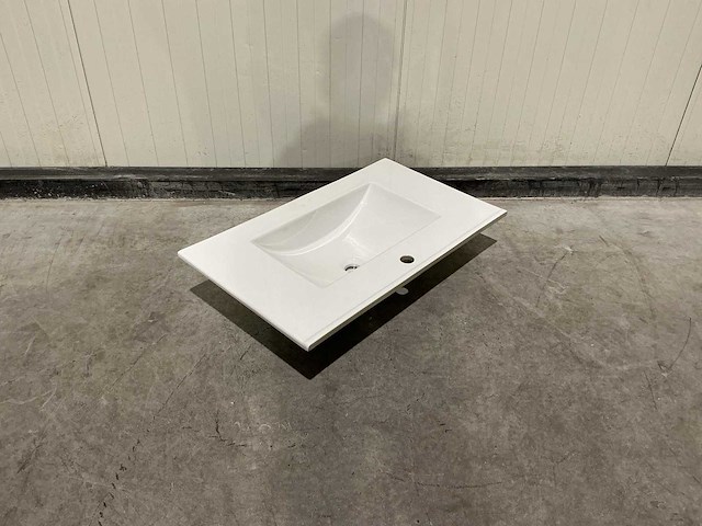 Allibert 80cm plan ceram 1 vasque blanc 824872 wasbak - afbeelding 26 van  35