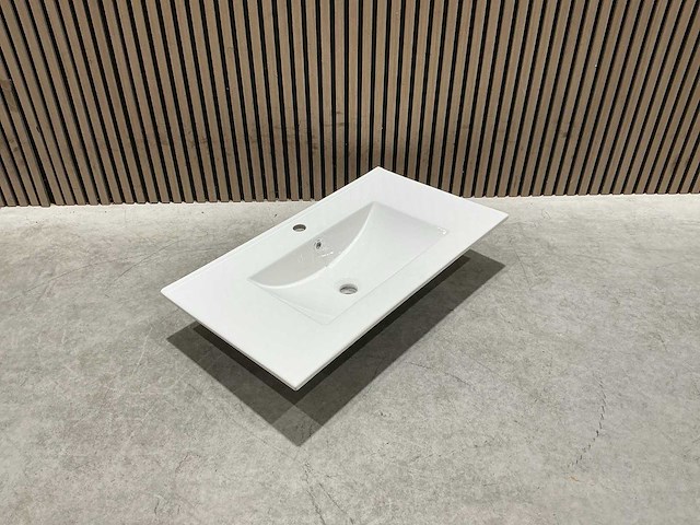 Allibert 80cm plan ceram 1 vasque blanc 824872 wasbak - afbeelding 10 van  35
