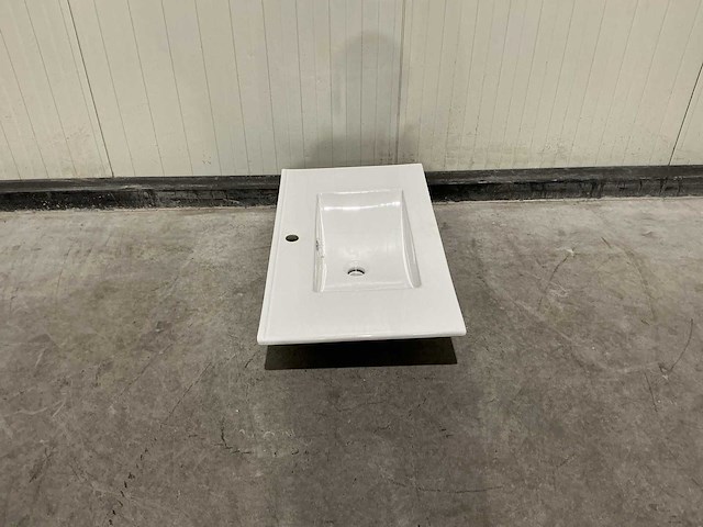 Allibert 80cm plan ceram 1 vasque blanc 824872 wasbak - afbeelding 13 van  22