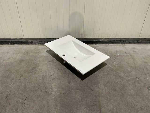 Allibert 80cm plan ceram 1 vasque blanc 824872 wasbak - afbeelding 14 van  22