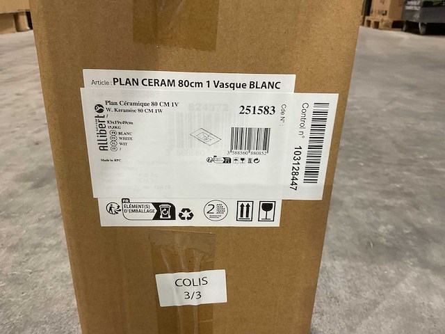 Allibert 80cm plan ceramique 1v 251583 wastafels (17x) - afbeelding 8 van  40