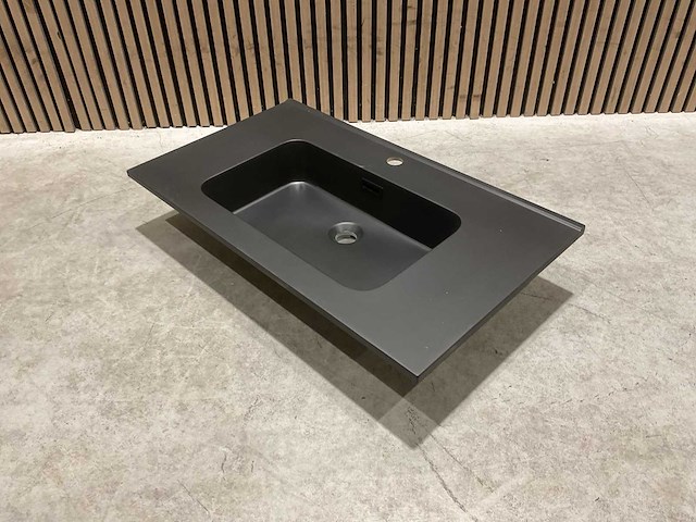 Allibert 81cm plan polybeton noir mat 827780 wasbak - afbeelding 17 van  34